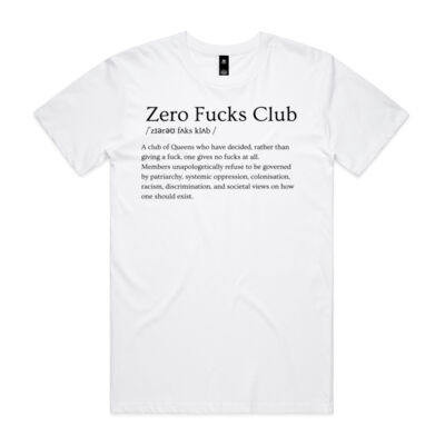 Zero Fucks Club Tshirt - plus back logo Thumbnail